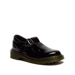 Dr Martens kids - Polley II Heart T Bar Junior Black Patent