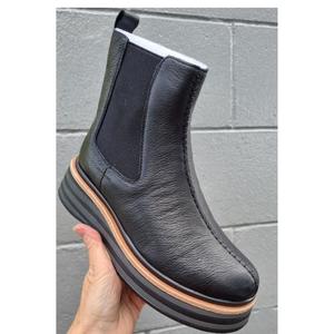 Alfie Evie: Alfie & Evie Molten Black Leather Ankle Boot Womens