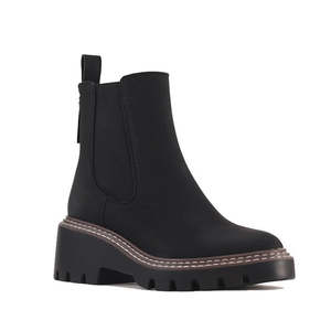 Los Cabos: Los Cabos Viana Women's Chelsea Black Boot PU
