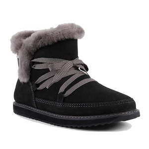 Emu Womens Thorsby Black Sheepskin Ankle Boot Waterproof