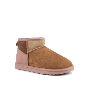 EMU Stinger Micro Patchwork Sheepskin Chestnut Wool Boot