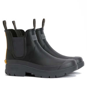All Womens: Barbour Nimbus Black/Ochre Chelsea Wellingtons Mens Rainboot