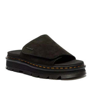 Dr Martens Sandals: Dr Martens Zebzag Black EH Suede Slide Sandal