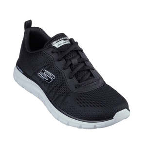 Skechers: All Black Skechers Womens Track - New Staple Lace Up Sneaker Black White Sole