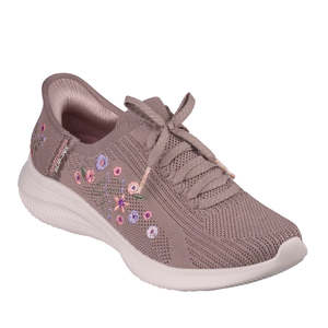 Skechers: Skechers Ultra Flex 4.0 Sweet Petals Mocha Slip In Womens Sneaker