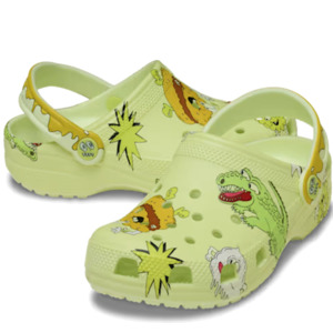 Crocs Kids - Classic Clog Glow Silly Slime Green - Junior Youths Sizes