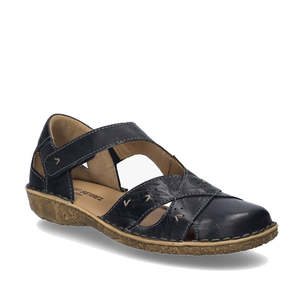 All: Josef Seibel Rosalie 03 Black Leather Womens Covered Toe Sandal