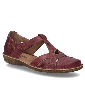 All: Josef Seibel Rosalie 29 Orchidee Red Leather Womens Covered Toe Sandal