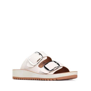 Los Cabos: Los Cabos Naara White Adjustable Summer Womens Slide Sandal