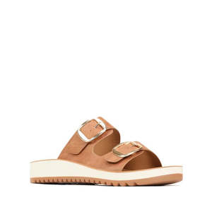 Los Cabos Naara Chocolate Light Brown Adjustable Summer Womens Slide Sandal