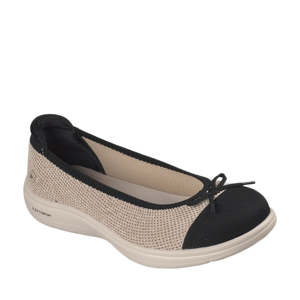 Skechers Ballet Flat On The Go Flex Radiant Bow Tique Natural Black