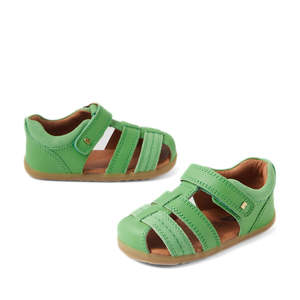 First Walker Sandal Roam Leather Bobux Roam Step Up: Bobux Step Up Sandal Roam Closed Toe Sandals Retro Green