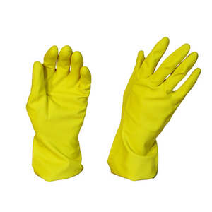 Disposable Gloves: Silverlined Yellow Rubber Gloves