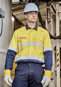 Fire Rated Clothing: ZW180 - Mens Orange FR Lightweight Spliced Shirt