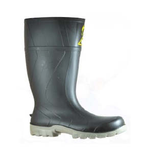 Bata: Bata Steelmate Gumboot Black/Grey