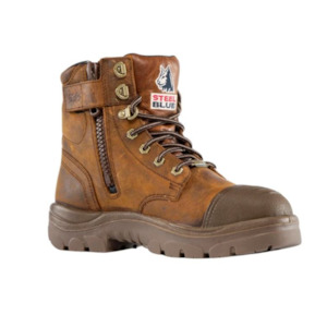 Safety Footwear Zip Sided: * NEW* Argyle Zip: Scuff Waterproof - Distressed Brown