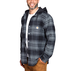 Carhartt Tops: Carhartt RUGGED FLEX® RELAXED FIT FLANNEL FLEECE LINED HOODED SHIRT JAC