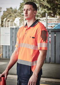 Polo Shirts: Mens Hi Vis Flux Segmented Tape Short Sleeve Polo ZH555