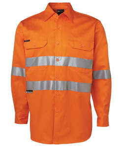 Jb Wear: JB's Orange Work Shirt Long Sleeve 190gm **NOW $45.00**