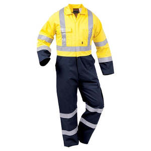 Overalls (100% Cotton) Taped  - Yellow/Navy
