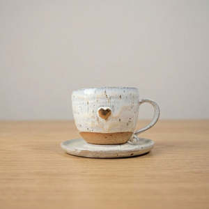 Mugs And Tumblers: Gold Lustre Cup & Saucer Set