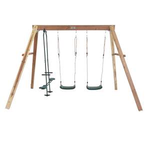 Swing Sets: Scout 3-Station Timber Swing Set