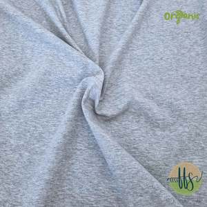 Cotton Spandex Plain: Grey Marl -ORGANIC Cotton Spandex- 210g