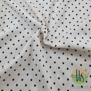 Linen: Cream ink spot- Viscose / Linen