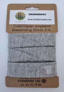 Binding: Knit Bias Binding- 20mm - Grey Marl