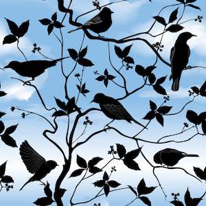 Bird in the Tree - Cotton French Terry 320g - 50cm
