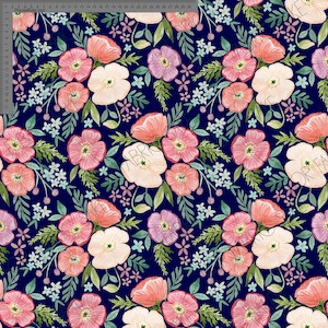 Poppy on Navy- Wolf & Rabbit - Custom Pre-order