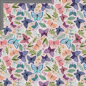 Wolf Rabbit Designs: Folk Butterflies on Lotus- Wolf & Rabbit - Custom Pre-order