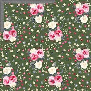 Peony Joy: Christmas Floral Green- Ashleigh Fish - Custom Pre Order