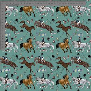 Horses on Darker Teal Single Layer - Sarah McAlpine Art- Custom Pre Order