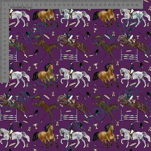 Animals Sarah Mcalpine: Horses on Purple - Sarah McAlpine Art- Custom Pre Order
