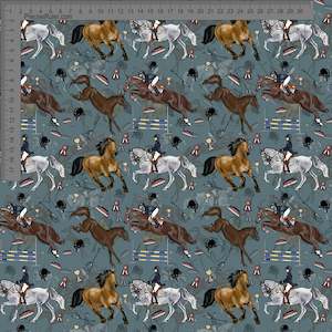 Horses on Blue Green - Sarah McAlpine Art- Custom Pre Order