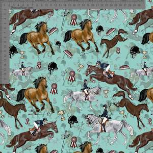 Horses on Teal - Sarah McAlpine Art- Custom Pre Order