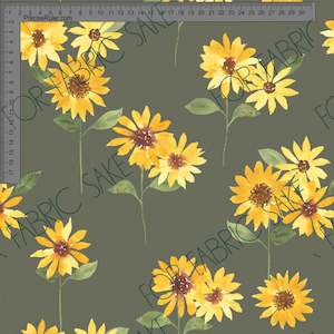 Floral Ashleigh Fish: Sunflowers on green - Ashleigh Fish - Custom Pre Order
