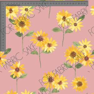 Sunflowers on dusty rose - Ashleigh Fish - Custom Pre Order