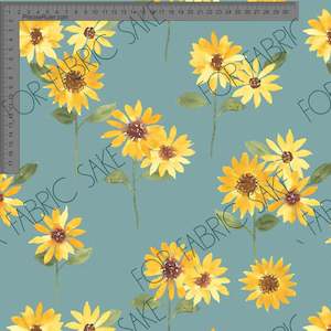 Floral Ashleigh Fish: Sunflowers on dusty mint - Ashleigh Fish - Custom Pre Order