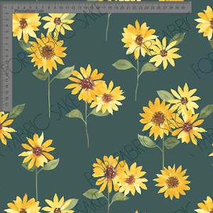 Sunflowers on dark green - Ashleigh Fish - Custom Pre Order
