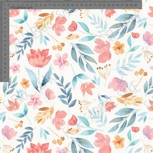 Floral Ashleigh Fish: Pink Blue & Mustard Off White Large - Ashleigh Fish - Custom Pre Order