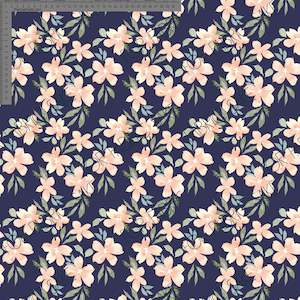 Peachy Blossoms Navy - Ashleigh Fish - Custom Pre Order