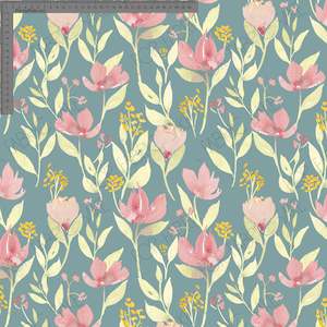 Juno Collection: Wild Flowers Teal - Ashleigh Fish - Custom Pre Order