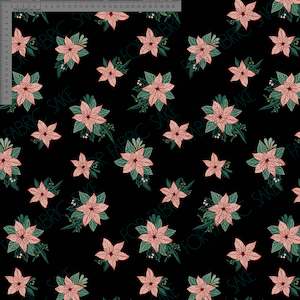 Pointsetta on black- Ashleigh Fish - Custom Pre Order