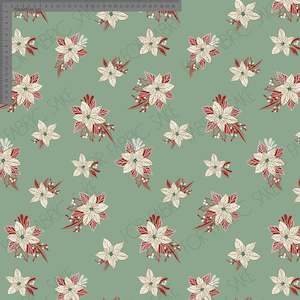 Nutcrakers Christmas Ashleigh Fish: Pointsetta on frosty green- Ashleigh Fish - Custom Pre Order