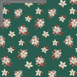 Nutcrakers Christmas Ashleigh Fish: Pointsetta on misseltoe green- Ashleigh Fish - Custom Pre Order