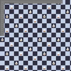 Natural Boats in Squares- Ashleigh Fish - Custom Pre Order