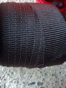 38mm polypropylene Ridged webbing - Black
