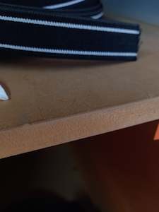 25mm Girth Elastic for horses - Black with 2 white stripes